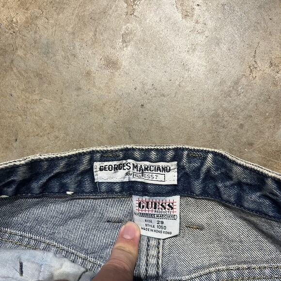 Vintage 90s Guess Jeans Blue Tapered Leg Jeans 26x32 - Picture 4 of 4